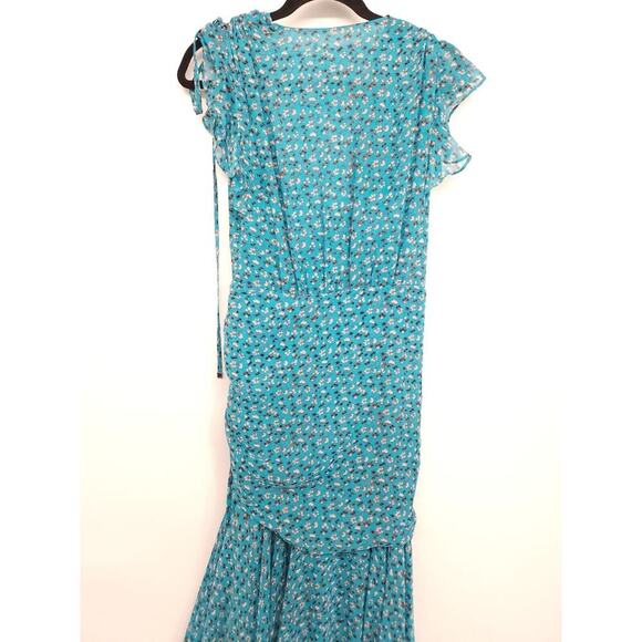 NWT Veronica Beard Floral Samara Silk Maxi Dress Size 2 Blue #1C501 - Picture 7 of 11